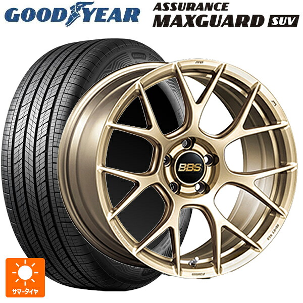 スバル クロストレック(5AA-GUE)用 225/55R18 98V グッドイヤー アシュアランス マックスガード SUV BBS RE-V7 GL 新品サマータイヤホイール 4本セット