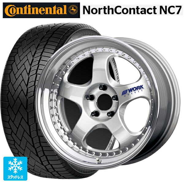 マツダ CX-80(KL5/KL3系)用 235/55R19 105T XL コンチネンタル ノースコンタクトNC7 正規品 ワーク マイスター S1 3ピース SIL 新品スタッドレスタイヤホイール 4本セット