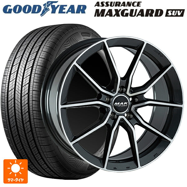 メルセデスベンツ GLA(H247)用 235/55R18 104V XL グッドイヤー アシュアランス マックスガード SUV 阿部商会 マック アルジェントFF ガンメタリックミラー 新品サマータイヤホイール 4本セット｜タイヤホイール専門店コニシタイヤ 130,550円