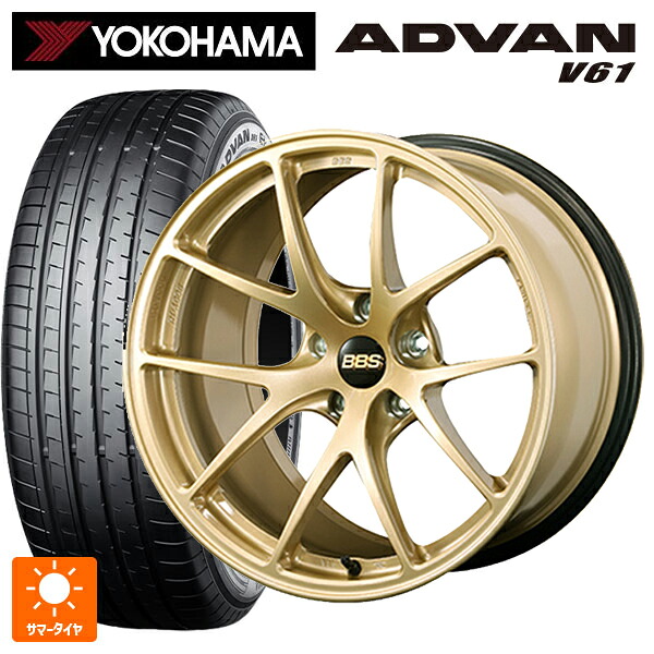 225/60R17 99H ヨコハマ アドバン V61 正規品 BBS RI-A GL 17-7.5J 国産車用 サマータイヤホイール4本セット