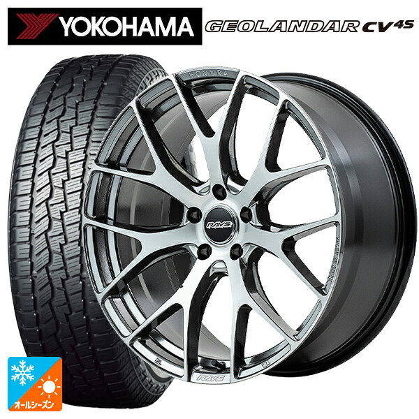 ニッサン エクストレイル(33系)用 235/60R18 107V XL ヨコハマ ジオランダー CV 4S G061 正規品 レイズ ホムラ 2X7FT QAJ 新品オールシーズンタイヤホイール 4本セット