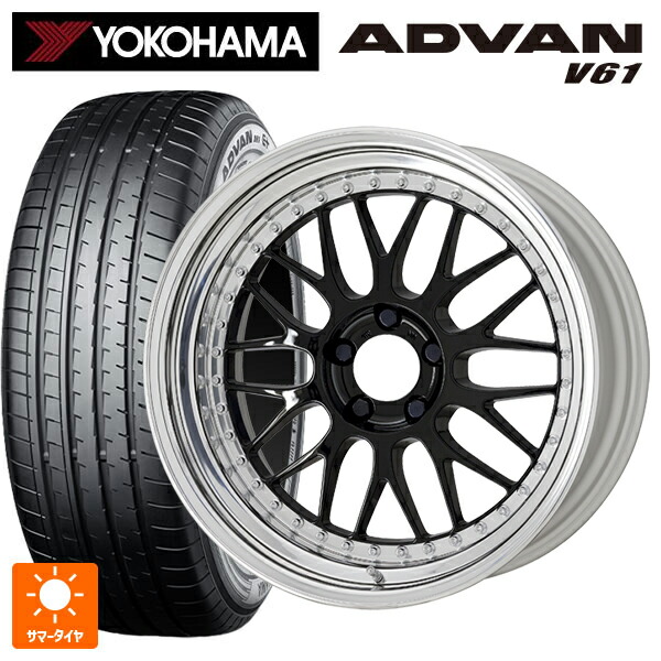 235/55R18 104V XL ヨコハマ アドバン V61 正規品 ワーク マイスター M1 3ピース BLK 18-8J 国産車用 サマータイヤホイール4本セット