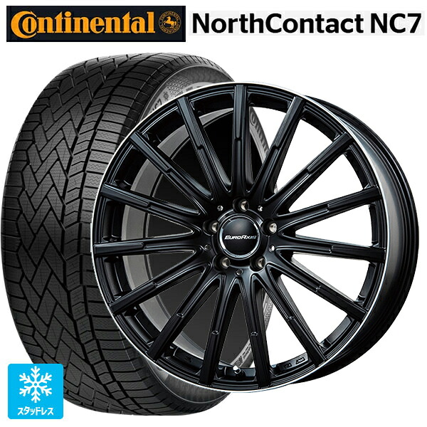 メルセデスベンツ GLC(X253)用 235/55R19 105T XL コンチネンタル ノースコンタクトNC7 正規品 # ユーロアクシス エアフルト マットブラック/リムポリッシュ 新品スタッドレスタイヤホイール 4本セット|タイヤホイール専門店コニシタイヤ