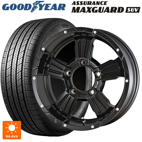 スズキ ジムニーノマド(JC74W)用 215/70R16 100H グッドイヤー アシュアランス マックスガード SUV エムアイディー ナイトロパワー クロスクロウ セミグロスブラック+ピアスドリルド 新品サマータイヤホイール 4本セット
