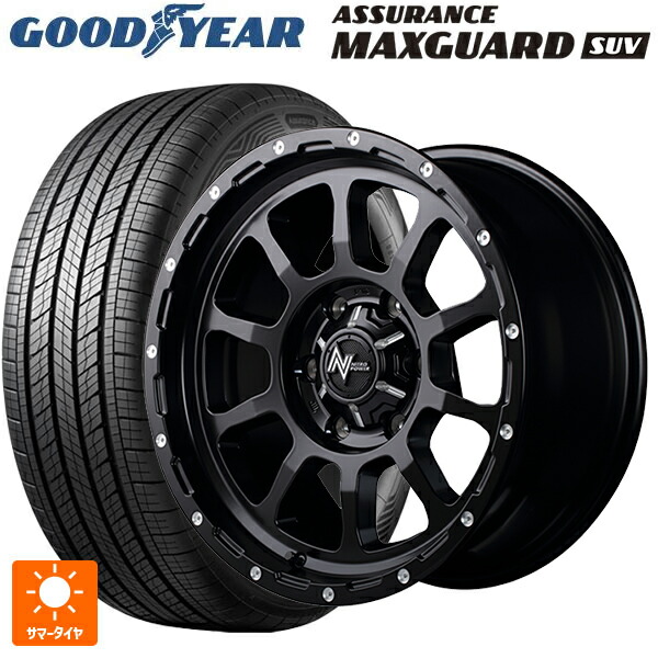 スズキ ジムニーシエラ(74系)用 215/70R16 100H グッドイヤー アシュアランス マックスガード SUV エムアイディー ナイトロパワー M10パーシング セミグロスブラック／マシニング 新品サマータイヤホイール 5本セット