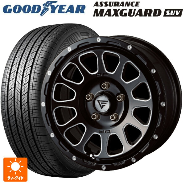 トヨタ アルファード(30系)用 225/60R17 99V グッドイヤー アシュアランス マックスガード SUV エクシズルライン デルタフォース オーバル ブラックマシニング 新品サマータイヤホイール 4本セット