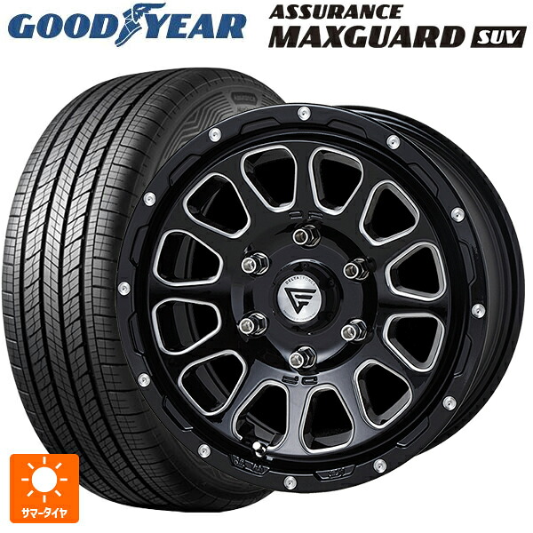 265/65R17 112H グッドイヤー アシュアランス マックスガード SUV エクシズルライン デルタフォース オーバル ブラックマシニング 17-8J 国産車用 サマータイヤホイール4本セット｜タイヤホイール専門店コニシタイヤ