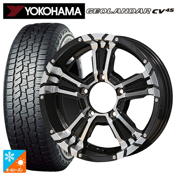 215/65R16 98H ヨコハマ ジオランダー CV 4S G061 正規品 エムアイディー ナイトロパワー クロスクロウ ブラックメタリック＋ミラーカット 16-6J 国産車用 オールシーズンタイヤホイール4本セット