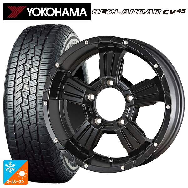 215/65R16 98H ヨコハマ ジオランダー CV 4S G061 正規品 エムアイディー ナイトロパワー クロスクロウ セミグロスブラック＋ピアスドリルド 16-6J 国産車用 オールシーズンタイヤホイール4本セット｜タイヤホイール専門店コニシタイヤ