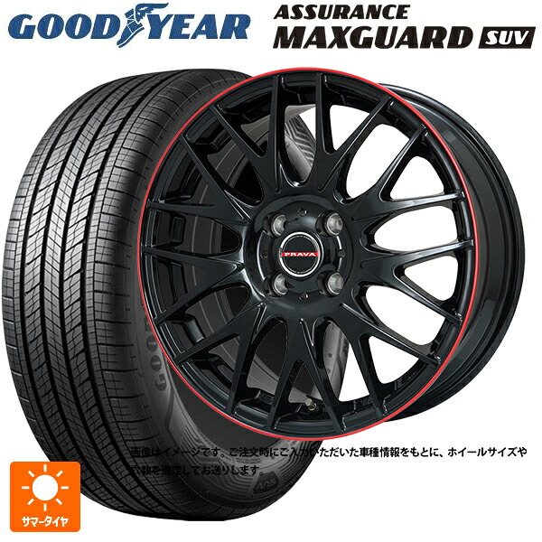 225/70R16 103H グッドイヤー アシュアランス マックスガード SUV ビックウェイ レイシーン プラバ 9M Jr2 GBK/RDﾘﾑ 16-6.5J 国産車用 サマータイヤホイール4本セット 86,977円