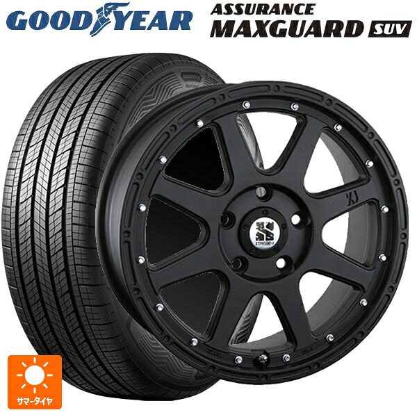 ミツビシ アウトランダー(5LA GNOW)用 235/60R18 107W XL グッドイヤー アシュアランス マックスガード SUV エムエルジェイ エクストリームJ Flat Black 新品サマータイヤホイール 4本セット