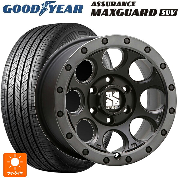 トヨタ ハイラックス(120系)用 265/65R17 112H グッドイヤー アシュアランス マックスガード SUV エムエルジェイ エクストリームJ XJ03 Flat Black Smoke 新品サマータイヤホイール 4本セット