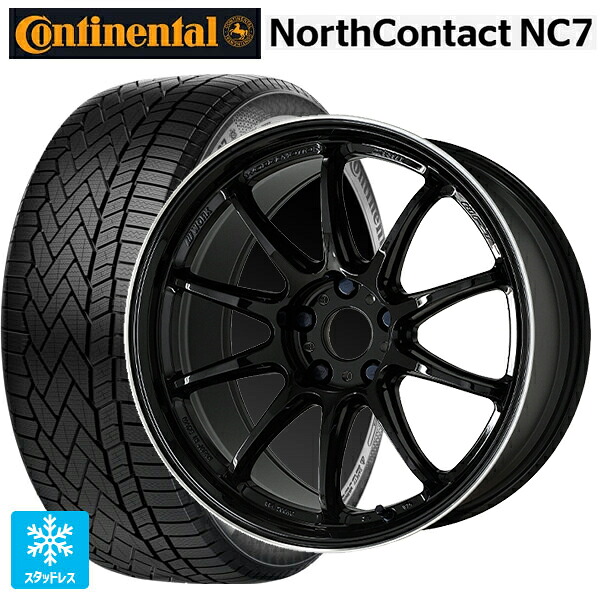 マツダ CX-80(KL5/KL3系)用 235/55R19 105T XL コンチネンタル ノースコンタクトNC7 正規品 ワーク エモーション ZR10 BLKLC 新品スタッドレスタイヤホイール 4本セット