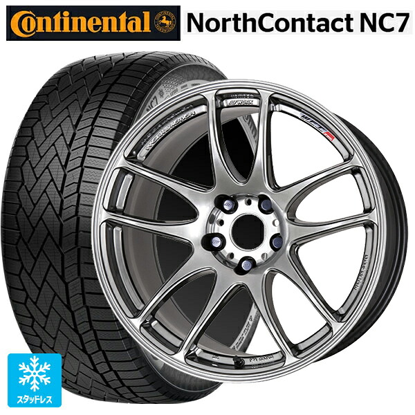 235/55R19 105T XL コンチネンタル ノースコンタクトNC7 正規品 ワーク エモーション CR極 GTS 19-8.5J 国産車用 スタッドレスタイヤホイール4本セット