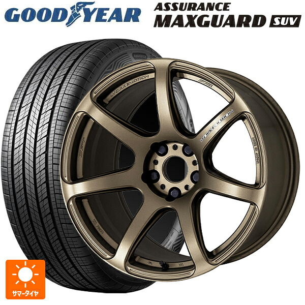 ミツビシ アウトランダー(5LA GNOW)用 235/60R18 107W XL グッドイヤー アシュアランス マックスガード SUV ワーク エモーション T7R AHG 新品サマータイヤホイール 4本セット