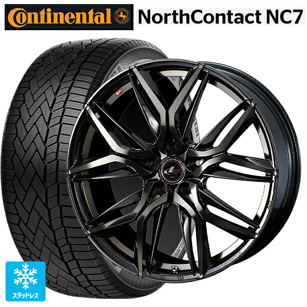マツダ CX-80(KL5/KL3系)用 235/55R19 105T XL コンチネンタル ノースコンタクトNC7 正規品 ウェッズ レオニス LM PBMC/TI 新品スタッドレスタイヤホイール 4本セット