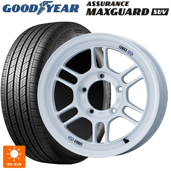 スズキ ジムニー(64系)用 215/70R16 100H グッドイヤー アシュアランス マックスガード SUV エンケイ オールロード RPT1 ホワイト 新品サマータイヤホイール 4本セット|タイヤホイール専門店コニシタイヤ