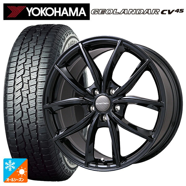 プジョー 508(R8系)用 215/55R17 98V ヨコハマ ジオランダー CV 4S G061 正規品 ユーロテック VPライン グロスブラック 新品オールシーズンタイヤホイール 4本セット