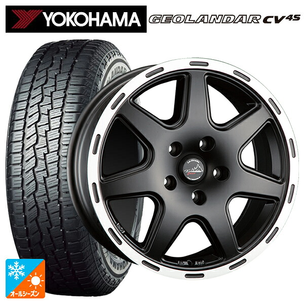 ジープ コンパス(M624)用 225/60R17 99V ヨコハマ ジオランダー CV 4S G061 正規品 阿部商会 ラ･ストラーダ ティラードクロス マットブラックリムポリッシュ 新品オールシーズンタイヤホイール 4本セット