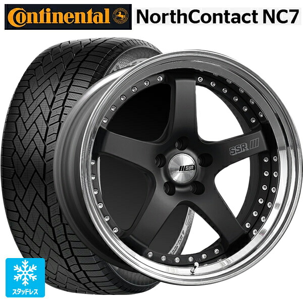 235/55R19 105T XL コンチネンタル ノースコンタクトNC7 正規品 # タナベ SSR プロフェッサー SP4 フラットブラック 19-8J 国産車用 スタッドレスタイヤホイール4本セット｜タイヤホイール専門店コニシタイヤ