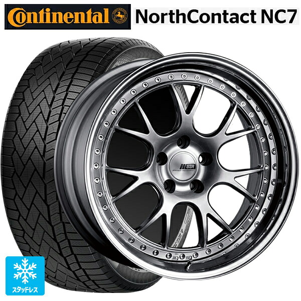 235/55R19 105T XL コンチネンタル ノースコンタクトNC7 正規品 タナベ SSR プロフェッサー MS3 チタンシルバー 19-8J 国産車用 スタッドレスタイヤホイール4本セット