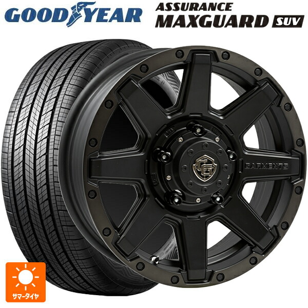 スズキ ジムニーノマド(JC74W)用 225/70R16 103H グッドイヤー アシュアランス マックスガード SUV ウェッズ クロスオーバー ガーメンツ スタイルU マットブラッククリア 新品サマータイヤホイール 4本セット