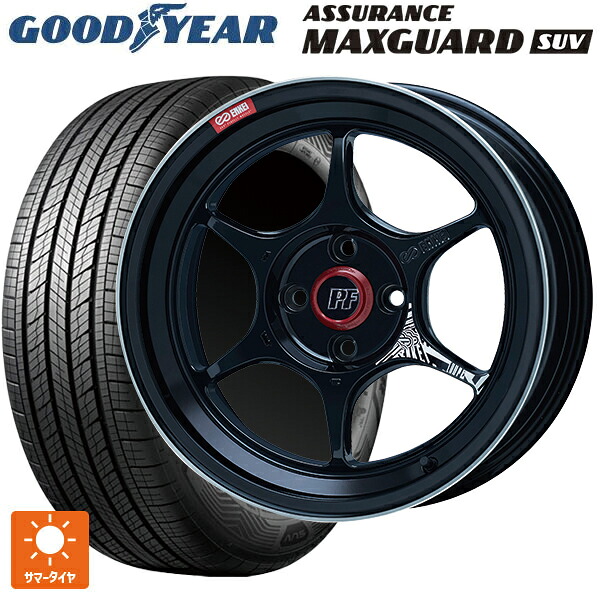 225/70R16 103H グッドイヤー アシュアランス マックスガード SUV エンケイ パフォーマンスライン PF06 マシニングブラック 16-6.5J 国産車用 サマータイヤホイール4本セット