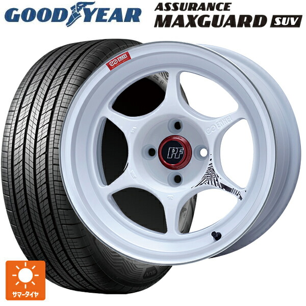 245/65R17 111H XL グッドイヤー アシュアランス マックスガード SUV エンケイ パフォーマンスライン PF06 マシニングホワイト 17-7.5J 国産車用 サマータイヤホイール4本セット