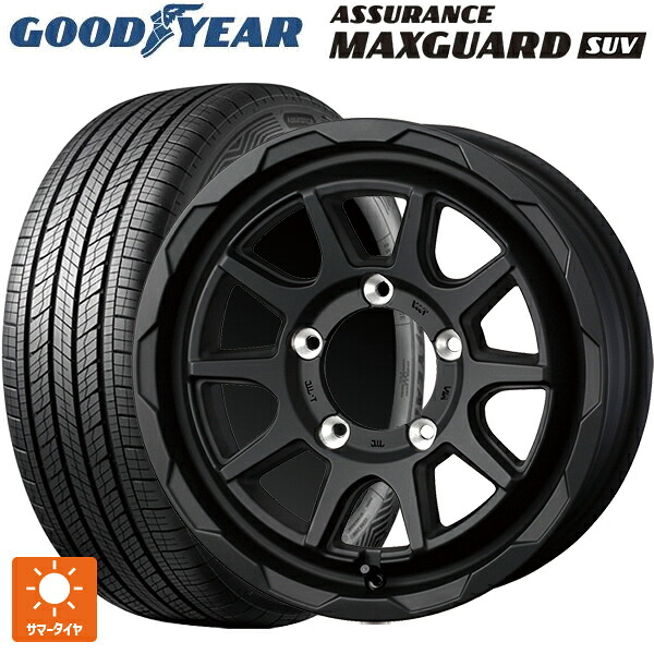 スズキ ジムニー(64系)用 215/70R16 100H グッドイヤー アシュアランス マックスガード SUV ウェッズ マッドヴァンス06 # フルマットブラック 新品サマータイヤホイール 4本セット