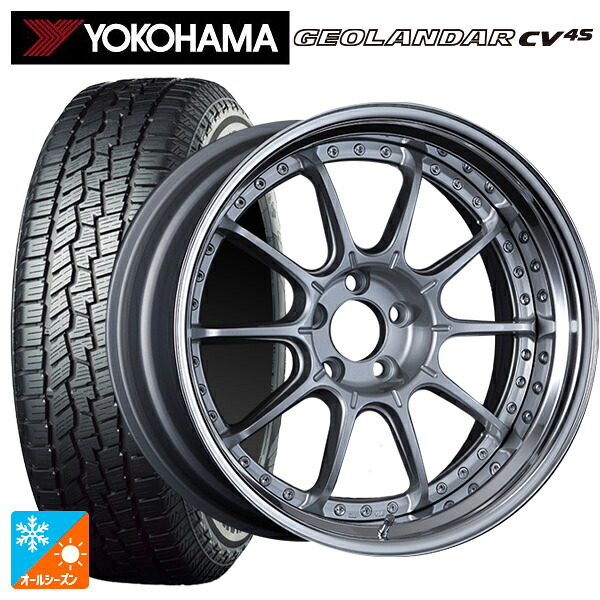 225/55R19 99V ヨコハマ ジオランダー CV 4S G061 正規品 タナベ SSR プロフェッサー SP5 ハイブライトシルバー 19-8J 国産車用 オールシーズンタイヤホイール4本セット