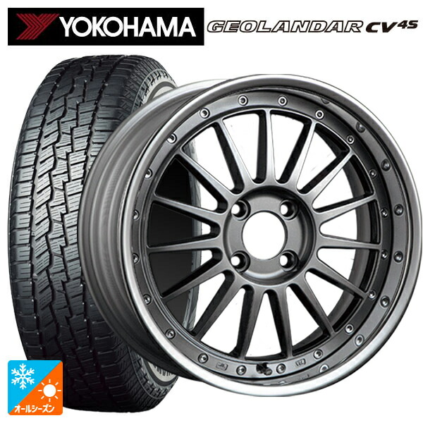 225/65R17 102H ヨコハマ ジオランダー CV 4S G061 正規品 タナベ SSR プロフェッサー TF1R チタンシルバー 17-7J 国産車用 オールシーズンタイヤホイール4本セット