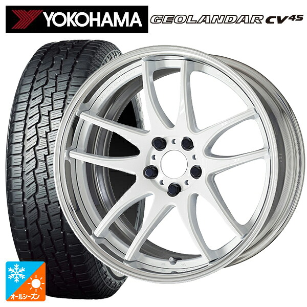 235/55R19 105V XL ヨコハマ ジオランダー CV 4S G061 正規品 ワーク エモーション CR 2P WHT 19-8J 国産車用 オールシーズンタイヤホイール4本セット|タイヤホイール専門店コニシタイヤ