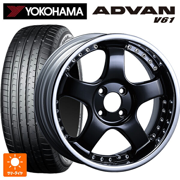 225/65R17 102V ヨコハマ アドバン V61 正規品 タナベ SSR プロフェッサー SP1R ブラック 17-7J 国産車用 サマータイヤホイール4本セット