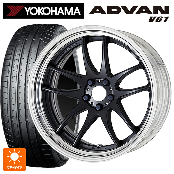 235/55R18 104V XL ヨコハマ アドバン V61 正規品 ワーク エモーション CR 2P MBL 18-8J 国産車用 サマータイヤホイール4本セット