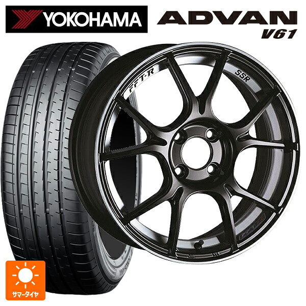235/55R18 104V XL ヨコハマ アドバン V61 正規品 タナベ SSR GT X02 グロスブラック 18-8.5J 国産車用 サマータイヤホイール4本セット