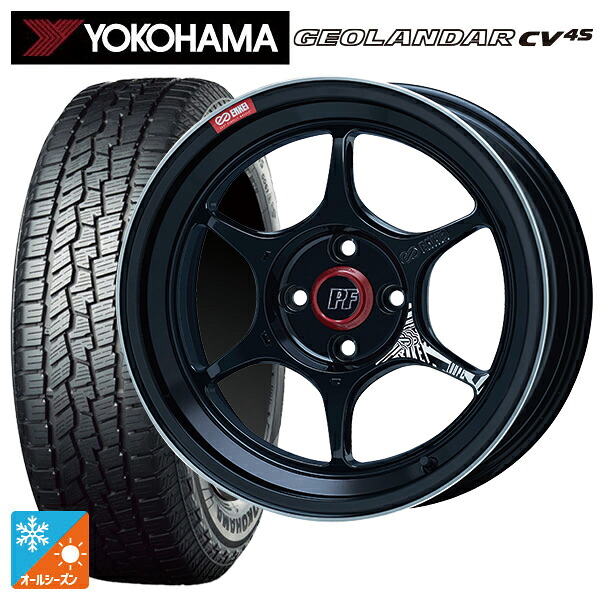 225/60R18 104V XL ヨコハマ ジオランダー CV 4S G061 正規品 エンケイ パフォーマンスライン PF06 マシニングブラック 18-7.5J 国産車用 オールシーズンタイヤホイール4本セット