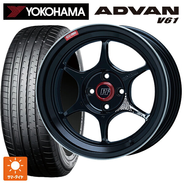 スバル フォレスター(SL系)用 225/55R18 98H ヨコハマ アドバン V61 正規品 エンケイ パフォーマンスライン PF06 マシニングブラック 新品サマータイヤホイール 4本セット