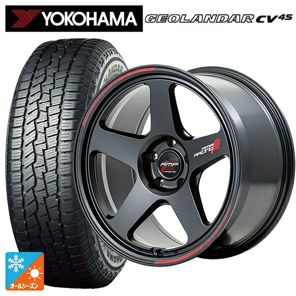 225/60R17 99V ヨコハマ ジオランダー CV 4S G061 正規品 エムアイディー MIDレーシング TR50 ターマックブラック 17-7.5J 国産車用 オールシーズンタイヤホイール4本セット｜タイヤホイール専門店コニシタイヤ