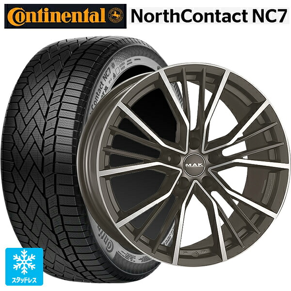 アウディ SQ5(FYD系)用 235/55R19 105T XL コンチネンタル ノースコンタクトNC7 正規品 阿部商会 マック ユニオン ガンメタリックミラー 新品スタッドレスタイヤホイール 4本セット