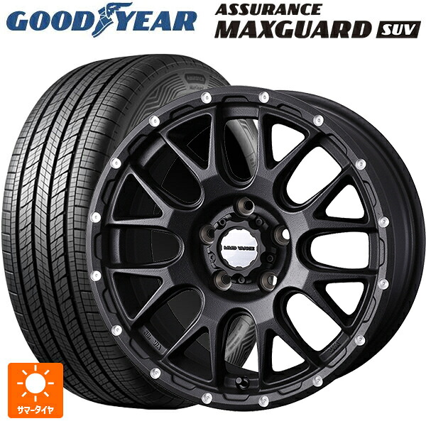 225/50R18 99W XL グッドイヤー アシュアランス マックスガード SUV ウェッズ マッドヴァンス 08 FLINT BLACK 18-7.5J 国産車用 サマータイヤホイール4本セット