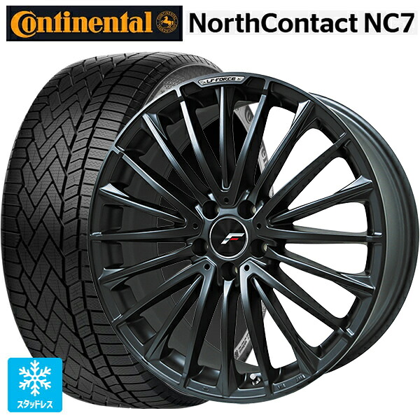 レクサス NX(20系)用 235/55R19 105T XL コンチネンタル ノースコンタクトNC7 正規品 # レアマイスター LFフォース マットブラック 新品スタッドレスタイヤホイール 4本セット｜タイヤホイール専門店コニシタイヤ