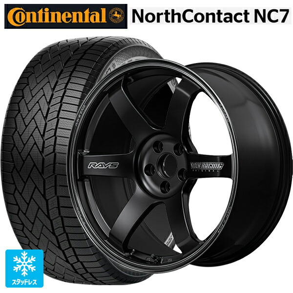 235/55R19 105T XL コンチネンタル ノースコンタクトNC7 正規品 レイズ ボルクレーシング TE37サーガ S-プラス ブラックシャドー PH 19-8.5J 国産車用 スタッドレスタイヤホイール4本セット
