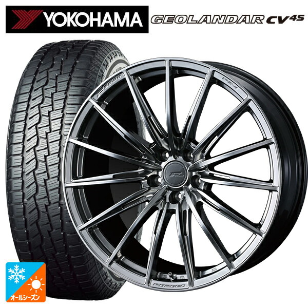 225/60R18 104V XL ヨコハマ ジオランダー CV 4S G061 正規品 ウェッズ エフゼロ FZ-4 DIAMOND BLACK 18-7.5J 国産車用 オールシーズンタイヤホイール4本セット