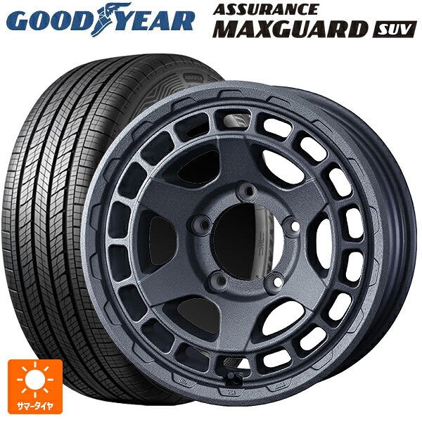 スズキ ジムニー(64系)用 215/70R16 100H グッドイヤー アシュアランス マックスガード SUV ウェッズ マッドヴァンス X タイプS フリントグレイ 新品サマータイヤホイール 4本セット