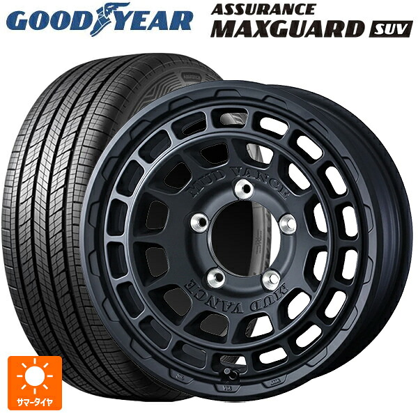 スズキ ジムニー(64系)用 215/70R16 100H グッドイヤー アシュアランス マックスガード SUV ウェッズ マッドヴァンス X タイプF フルマットブラック 新品サマータイヤホイール 4本セット