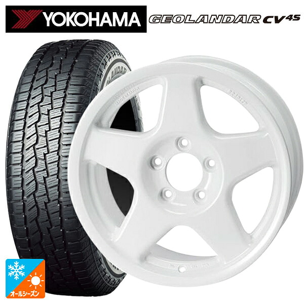 215/65R16 98H ヨコハマ ジオランダー CV 4S G061 正規品 4×4エンジニアリング ブラッドレーV パールホワイト 16-6J 国産車用 オールシーズンタイヤホイール4本セット