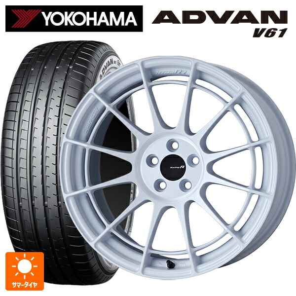 235/60R18 107V XL ヨコハマ アドバン V61 正規品 エンケイ レーシングレボリューション NT03RR ホワイト 18-9J 国産車用 サマータイヤホイール4本セット