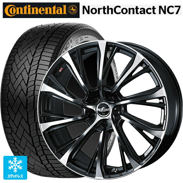 マツダ CX-80(KL5/KL3系)用 235/55R19 105T XL コンチネンタル ノースコンタクトNC7 正規品 ウェッズ レオニス JG PBMC 新品スタッドレスタイヤホイール 4本セット