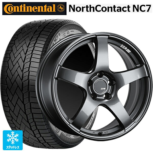 235/55R19 105T XL コンチネンタル ノースコンタクトNC7 正規品 タナベ SSR GT V01 グラファイトガンメタ 19-8.5J 国産車用 スタッドレスタイヤホイール4本セット