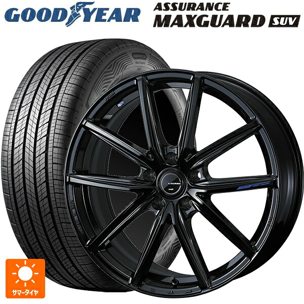トヨタ クラウンクロスオーバー(35系)用 225/55R19 99V グッドイヤー アシュアランス マックスガード SUV ウェッズ レオニス ナヴィア08 PBK 新品サマータイヤホイール 4本セット